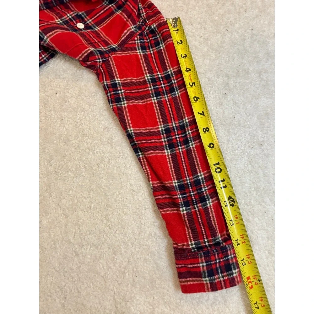 Carters Boys Red Plaid Flannel Button Down‎ Shirt Size 6 CXP-404-431 SSI